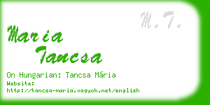 maria tancsa business card
